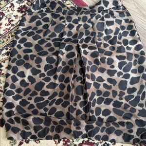 Rebecca Taylor Black and Brown Animal Print Mini Skirt